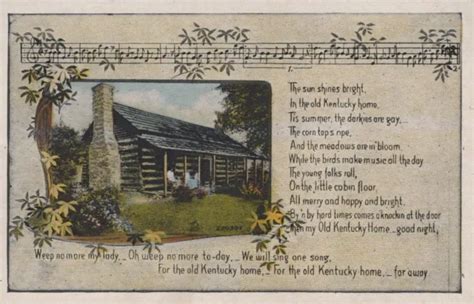 Old Kentucky Home Song Poem Sun Shines Bright Vintage White Border Post Card 672 Picclick