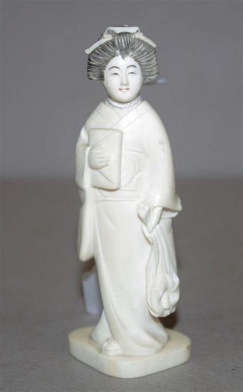 Japanese Ivory Geisha Figurine C1920 Ivory Oriental