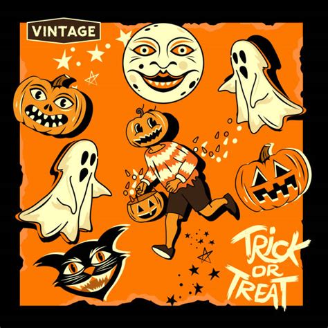 Vintage Halloween Illustrations Royalty Free Vector Graphics And Clip