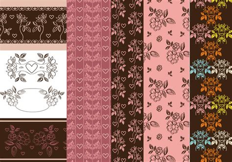 Heart love seamless pattern background vector illustration eps10. Vintage Heart and Flower Patterns & Vector Pack - Download ...