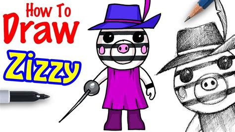 How To Draw Zizzy Roblox Piggy