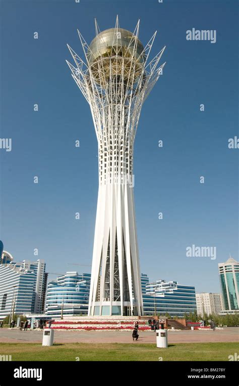 Bayterek Tower Modern Landmark Astana Kazakhstan Central Asia Stock