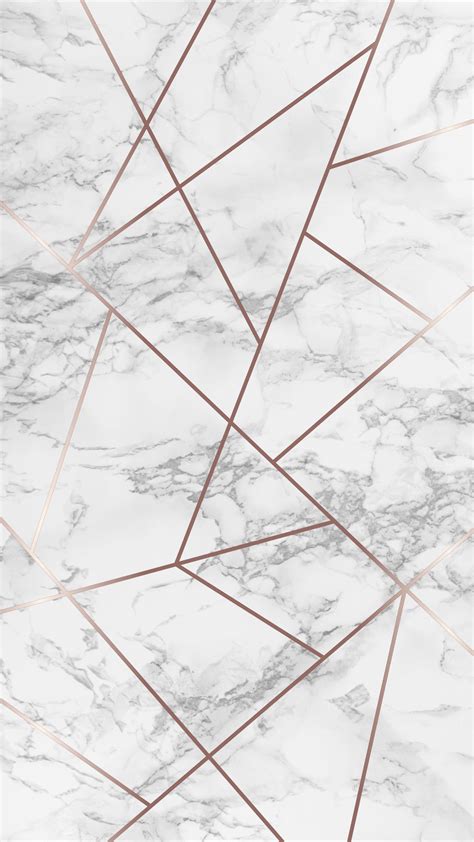 Marble And Rose Gold Geometric Phone Wallpapers The