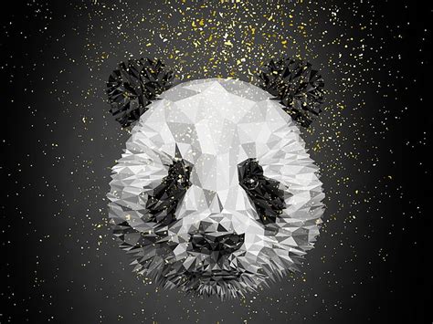 Hd Wallpaper Panda Abstract Fantasy Texture Bear Black White