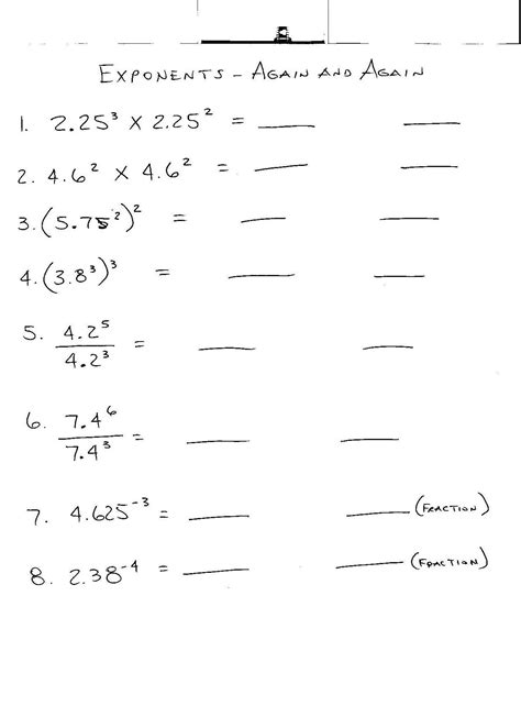 7Th Grade Math Worksheets On Exponents Homeshealth — db-excel.com