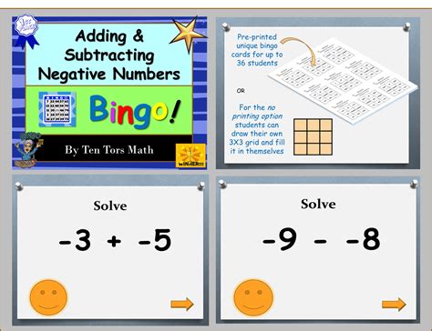 Adding And Subtracting With Negative Integers Game Made By Teachers