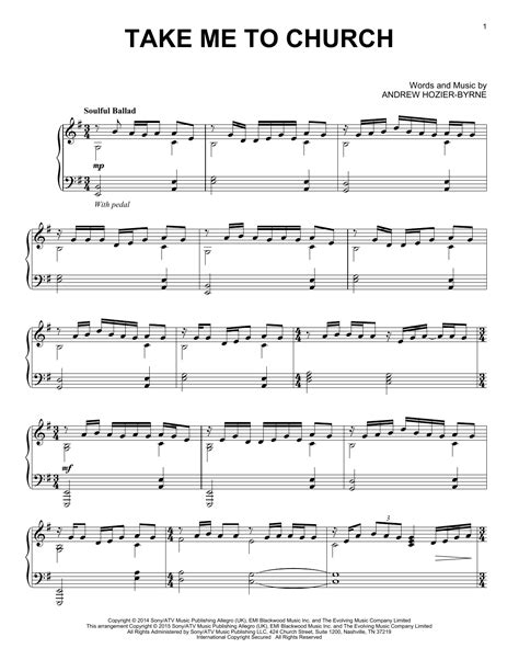Take Me To Church sheet music by Hozier (Piano – 161080)