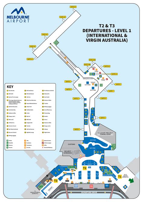 Melbourne Airport Map Mel Printable Terminal Maps Shops Food