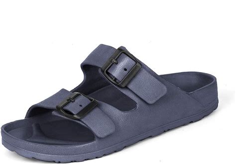 Sovh Womens Waterproof Comfort Soft Slides Double Buckle