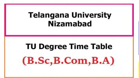 Telangana University Degree Time Table 2024 Out Tu Ug 135 Sem Exam