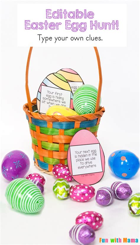 Scavenger hunts are fun for everyone, including adults. Editable Easter Egg Scavenger Hunt - Fun with Mama