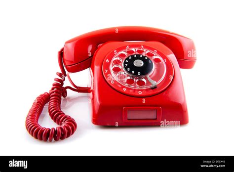 Vintage Red Telephone Stock Photo Alamy