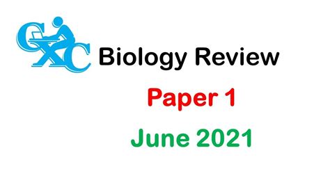 Csec Biology Paper 1 June 2021 Review With Explanations Youtube