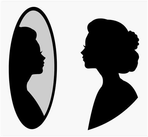 Silhouette Looking In The Mirror Hd Png Download Kindpng