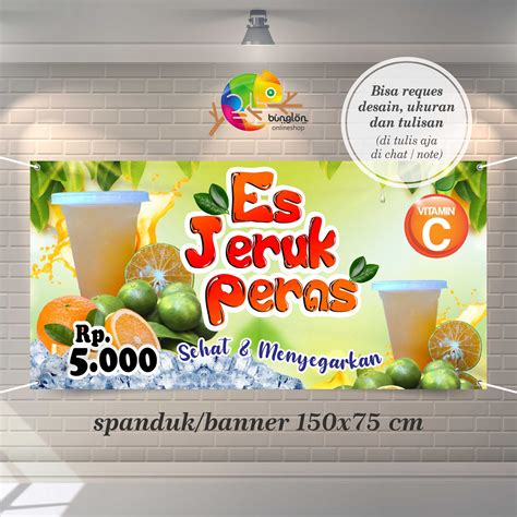 Spanduk Banner Es Jeruk Peras Keren Custom Desain Lazada Indonesia