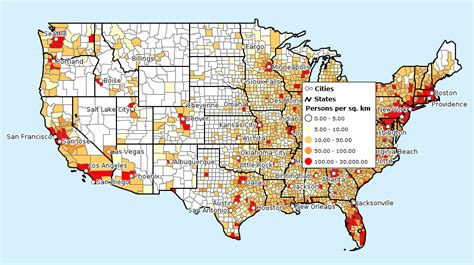 Usa Population Density Map Mapbusinessonline