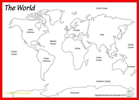 Great Image Of Continents Coloring Page World