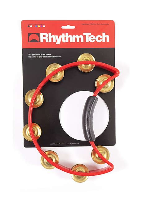 Rhythm Tech Rt1031 Tambourine Red With Brass Jingles Reverb