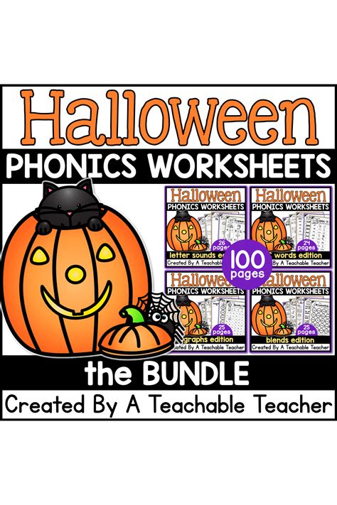 Halloween Phonics Worksheets Bundle No Prep A Teachable Teacher