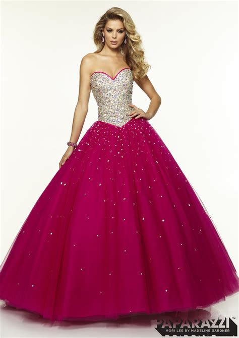 French Novelty Mori Lee Paparazzi Tulle Ball Gown With Beaded Bodice