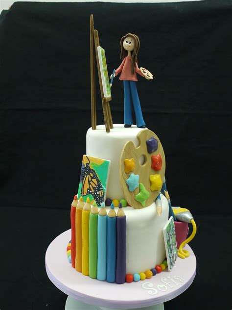 Cake Artist Photo Cakes Cake Birthday Themed Artist Paint Parties