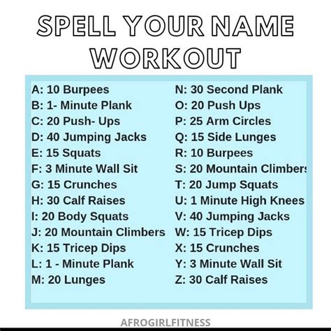 Spell Your Name Workout For Kids , Workout Your Name | Spell your name workout, Workout names 