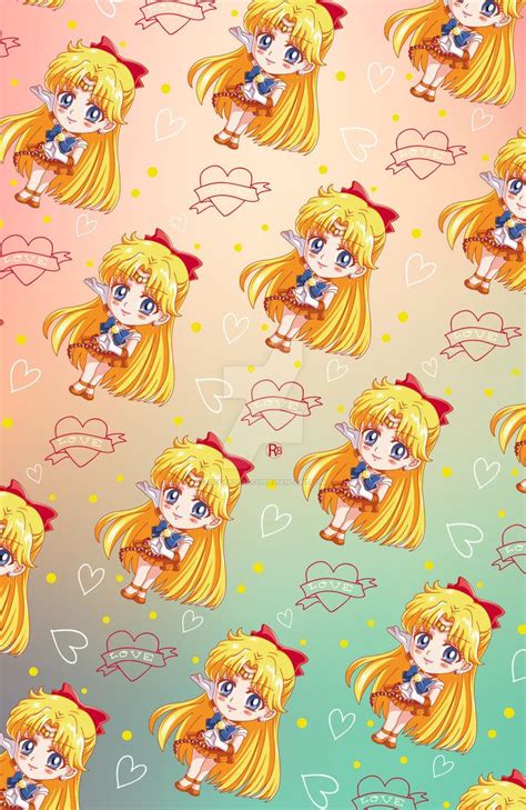 Chibi Sailor Venus Pattern By Riccardobacci Deviantart Com On DeviantArt Arte Sailor Moon