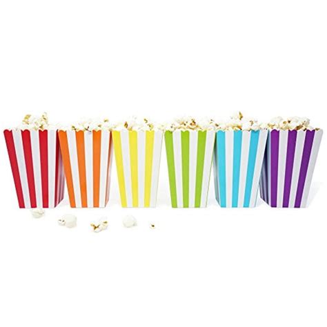 36 Rainbow Stripe Mini Popcorn Candy Carnival Birthday Party Favor
