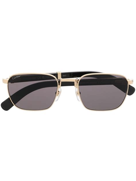 Cartier Eyewear Square Frame Tinted Sunglasses Farfetch