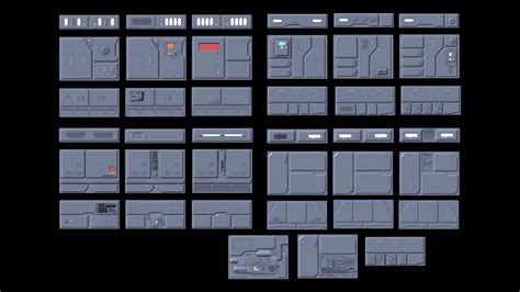 39 Sci Fi Wall Panels With Materials Kitbash Buy Royalty Free 3d