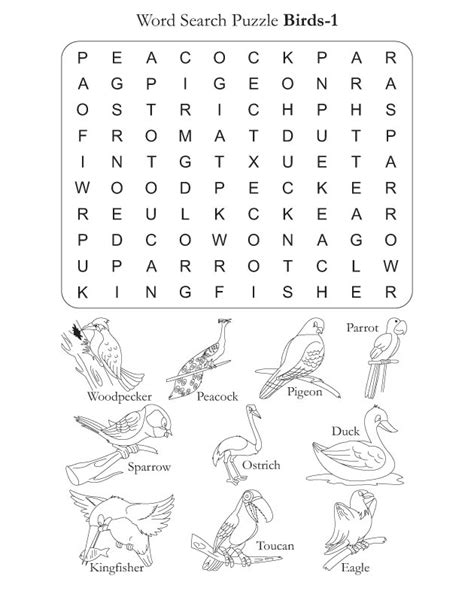 Word Search Puzzle Birds 1 Download Free Word Search Puzzle Birds 1