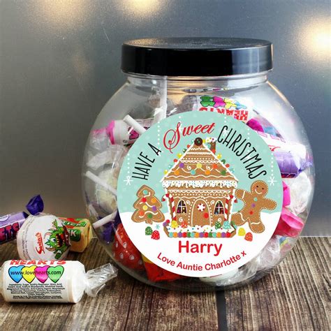 Personalised Christmas Jar Of Sweets T By Bella Personalised Ts