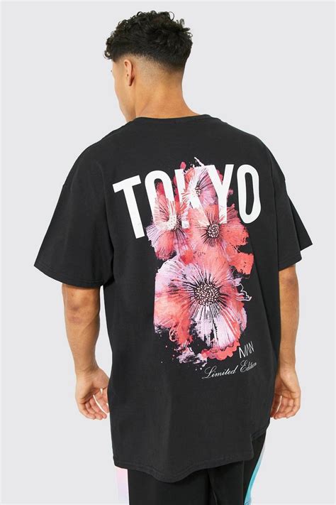 Oversized Tokyo Back Print T Shirt Boohoo