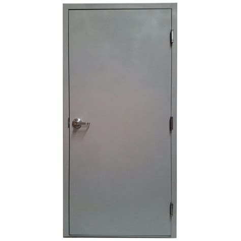 Armor Door 36 In X 80 In Fire Rated Gray Left Hand Flush Entrance