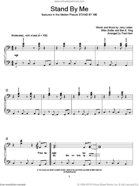 Stand By Me Sheet Music Beginner Version 2 For Piano Solo Elementary