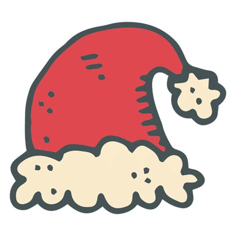 Sombrero Rojo De Santa Claus Dibujado A Mano Icono De Dibujos Animados
