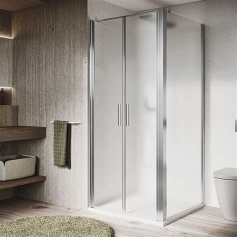 Glass Shower Cubicle LIGHT B2 F4 Relax Srl Steel With Hinged