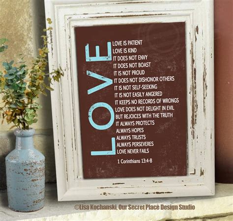 Love Is Patient Love Is Kind Scripture Wall Art 1 Corinthians Etsy