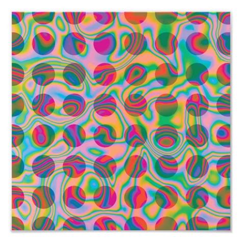Psychedelic Rainbow Spots Pattern Photo Print Spots