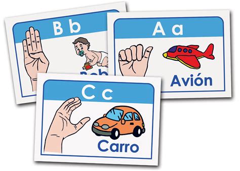 Flash Cards Abecedario Lenguaje Sordomudos Polillita Material Didáctico