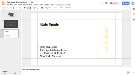 Printing business cards is effortless with this business card template. Kate Spade Business Card Template for Google Docs - Stand ...