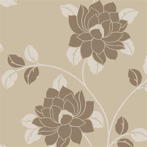 Brown Wallpaper With Cream Flowers 736x736 Download Hd Wallpaper