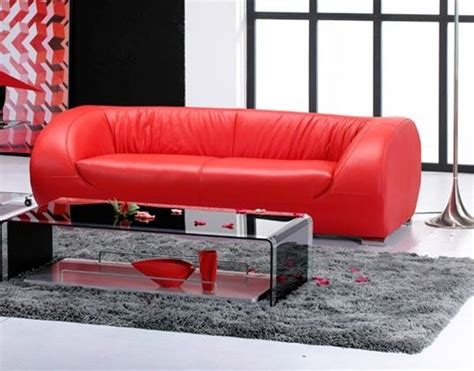 Designer Contemporary Sofa In Cherry Red Leather Shop Modern Italian