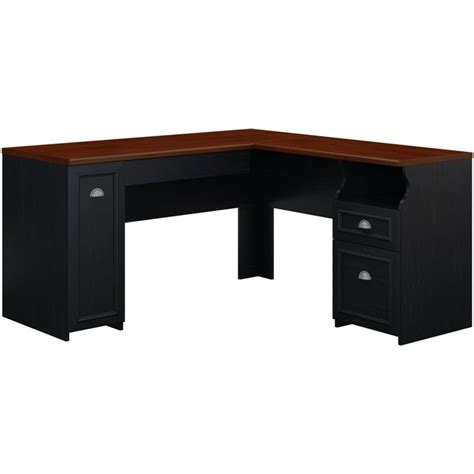 Bush Furniture Fairview L Shaped Desk In Antique Black Wc53930 03k