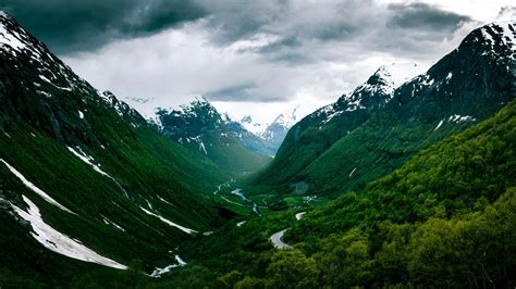 Download Norway Landscape Of Green Mountains Wallpaper For