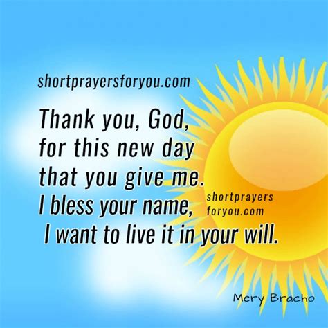 Thanks God For A New Day Short Prayer Good Morning Short Prayers