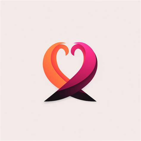 Premium Ai Image A Pink And Orange Heart With A Pink And Orange