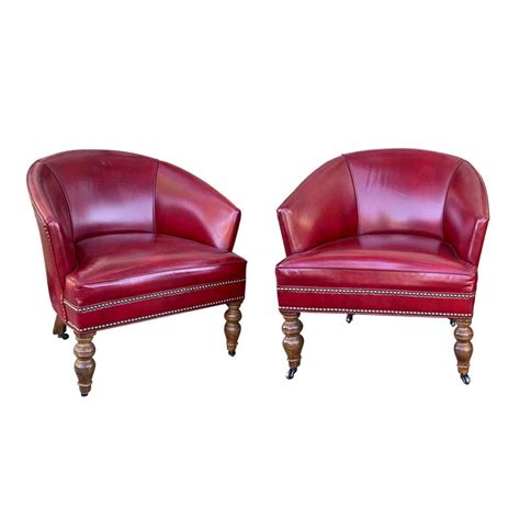 Hot promotions in red leather chair on aliexpress if you're still in two minds about red leather chair and are thinking about choosing a similar product, aliexpress is a great place to compare prices and sellers. Pair of 20th Century English Red Leather Barrel Chairs For ...