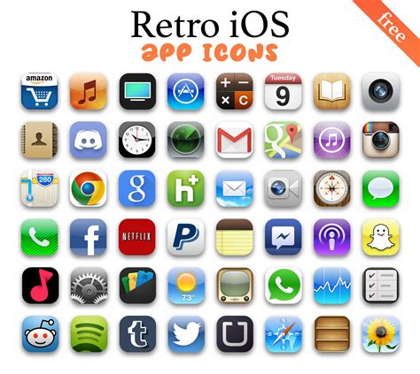 Retro Ios App Icons For Iphone Ios 6 App Icons Free Download