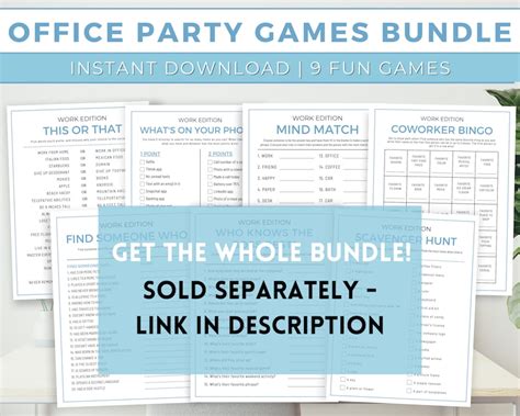 Office Party Game Work Party Games Team Meeting Games Work Etsy